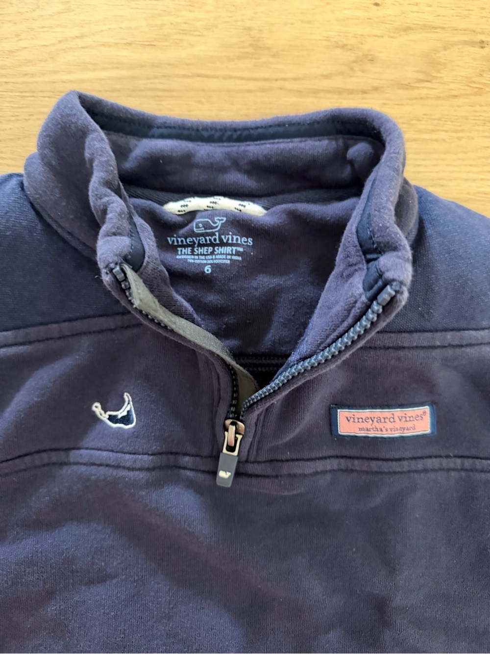 Vineyard Vines Shep Shirt Kids Size 6 Navy Pullover Whale Logo